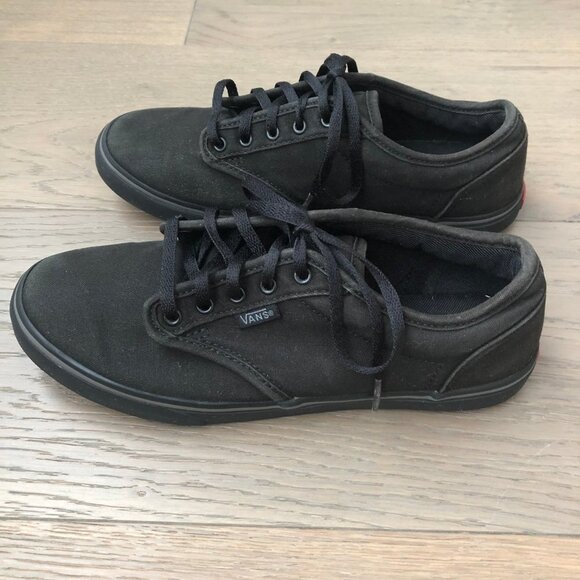 Vans Off The Wall Sporty Lace-Up Textile Sneakers in Black Sz 7.5 - Picture 2 of 12